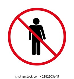 Ban Transgender WC Black Silhouette Icon. Forbid All Gender Restroom Pictogram. Zone Red Stop Symbol. No Allowed Unisex Toilet Sign. Prohibit Trans LGBT. Isolated Vector Illustration