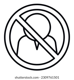 Ban user icon outline vector. Delete service. Remove account