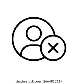 Prohibir Ilustración vectorial de esquema de icono de usuario
