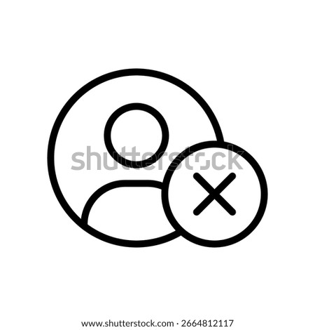 Ban User Icon Outline Vector Illustration