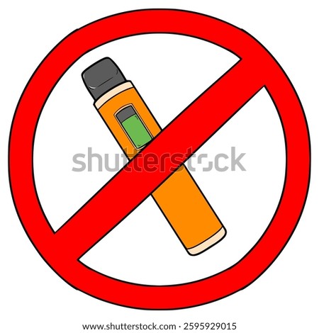 ban vaping sign illustration hand drawn isolated vector