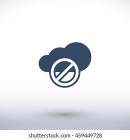 Ban vector icon. Cloud pictogram. Graphic symbol for web design, logo. Isolated sign on a white background.