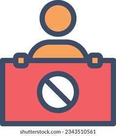prohibición Ilustración vectorial en un fondo transparente.Símbolos de calidad premium.Icono vectorial de trazo para el concepto y el diseño gráfico. 
