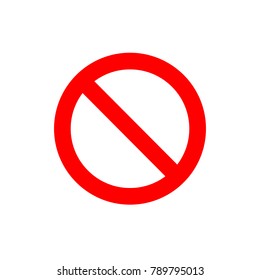 Ban vector simple sign. Red forbidding symbol