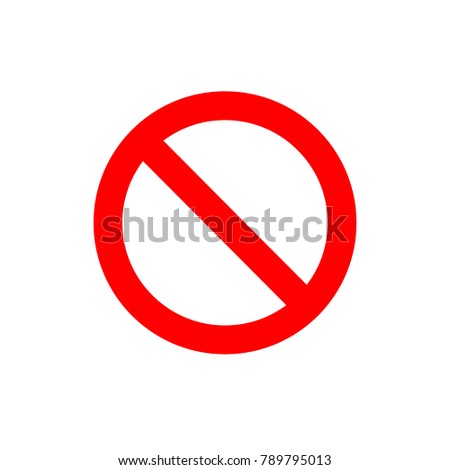 Ban vector simple sign. Red forbidding symbol