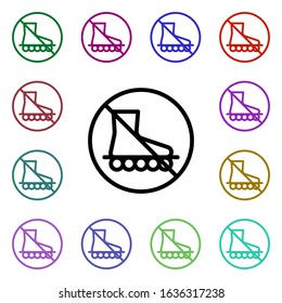 Ban videos multi color style icon. Simple thin line, outline vector of ban icons for ui and ux, website or mobile application