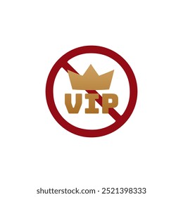 Ban VIP premium icon. Forbidden icon sign. Restricted symbol of crown.