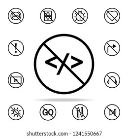 ban web code icon. Ban icons universal set for web and mobile