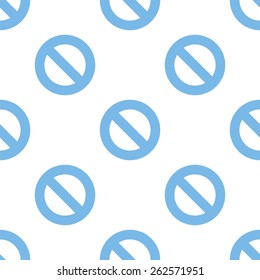 Ban white and blue seamless pattern for web design. Vector symbol