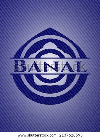 Banal emblem with jean background. Vector Illustration. Detailed. 