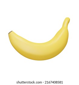 Banana 3d Icon. Isolated Object On A Transparent Background