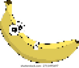 Banana 8-bit pixel icon. Vector illustration.