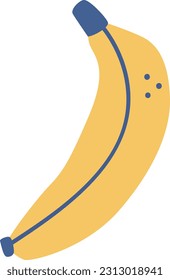Arte bananero fruto vectorial amarillo. Icono de plátano.