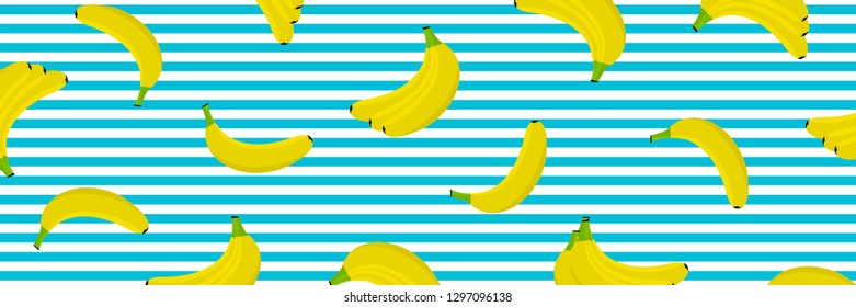 Banana background. Seamless pattern bananas. Line background Eps10