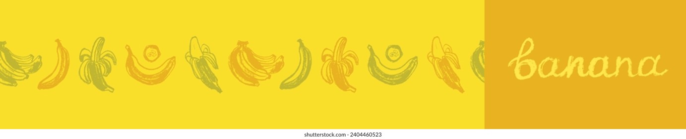 Banana background. Seamless pattern with bananas. Vector illustration.