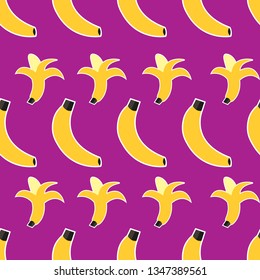 Banana background. Seamless pattern Vector illustration.