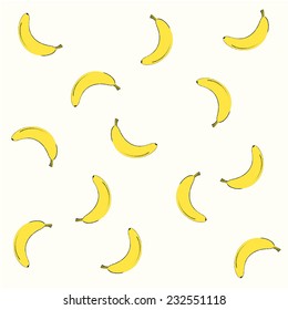 Banana background vector design.
