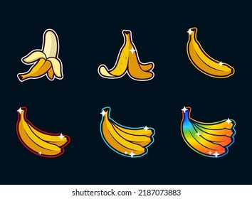 Colección de emotes de badge bananero. se puede usar para twitch youtube. ilustración de conjunto