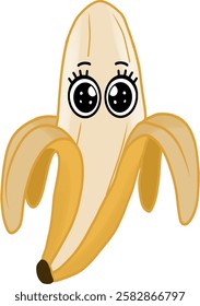 banana big eyes cartoon drawing