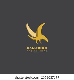 Banana Bird Logo Design. Perfect Logo Design for Fruit Shop or Pet Shop