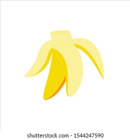 Banana bite icon design isolated on white background. Yellow banana bite modern vector illustration. Yellow banana bite flat icon style.