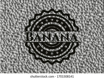 Emblema negro bananero con fondo de burbujas. Ilustración vectorial. Detallado.