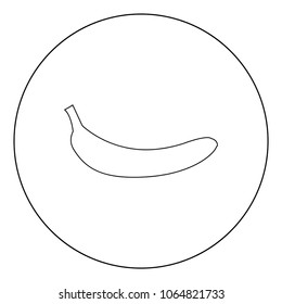 Banana black icon in circle vector illustration isolated flat style .