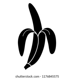  banana - black vector icon
