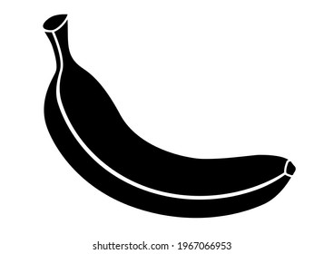 Banana - black vector silhouette for logo or pictogram. Banana is a silhouette of a fruit for identity or sign. Fruit icon.