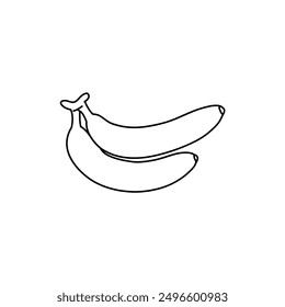 banana black and white line clip art , vector ,for coloring page