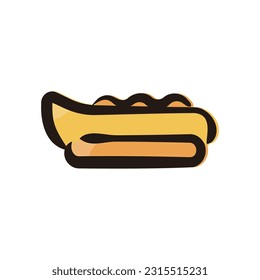 Banana boat - Beach and summer icon (Hand-drawn line, colored version)