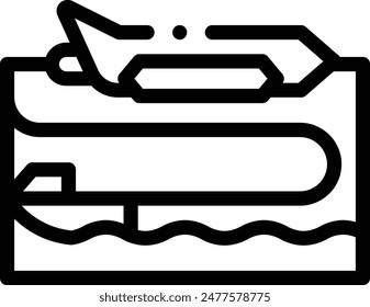 banana boat icon. Thin Linear Style Design Isolated On White Background