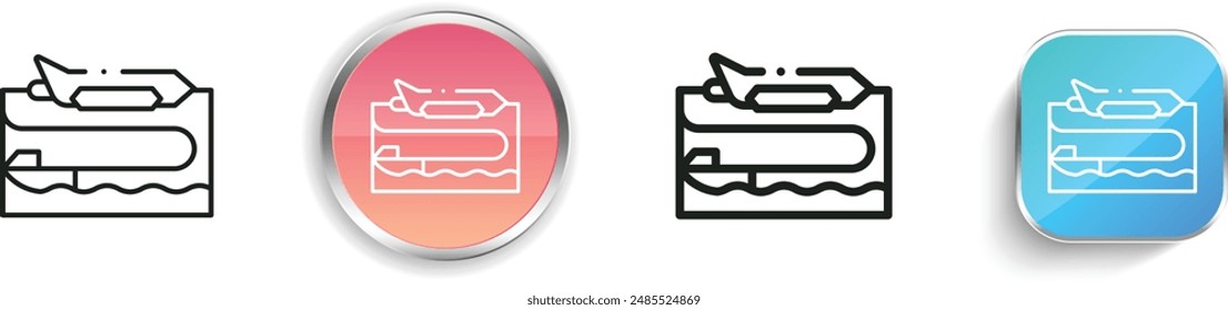 banana boat icon. Thin Linear, Regular and Button Style Design Isolated On White Background