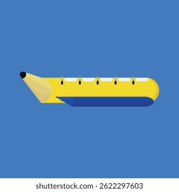banana boat illustration wih blue background