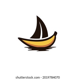banana boat logo concept. banana boat icon