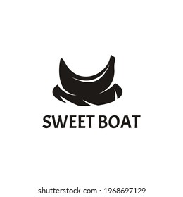 banana boat logo design illustration