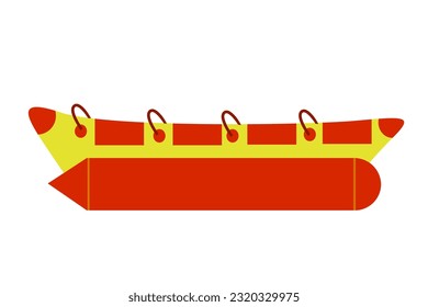 banana boat on white background, banana boat vector, summer vacation
