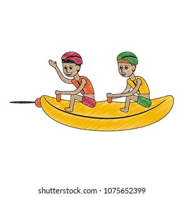 Banana boat Water sport scribble
