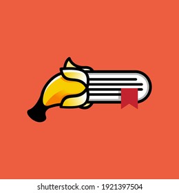 banana book logo design vector
