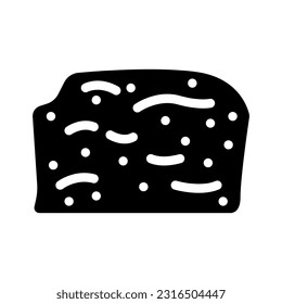 banana bread slice food snack glyph icon vector. banana bread slice food snack sign. isolated symbol illustration