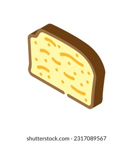 banana bread slice food snack isometric icon vector. banana bread slice food snack sign. isolated symbol illustration