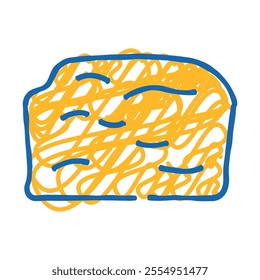 banana bread slice food snack doodle icon sketch vector. banana bread slice food snack sign. isolated symbol illustration