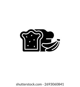 Vektorsymbol für Bananenbrot. Essen und Getränke Ikone solide Stil. perfekte Verwendung für Logo, Präsentation, Website und mehr. modernes Symboldesign, Symbolstil