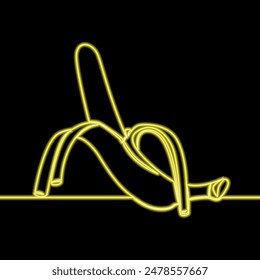 Banana bright signboard emblem icon neon glow vector illustration concept