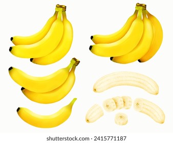 banana bunch cut cross section fruit 