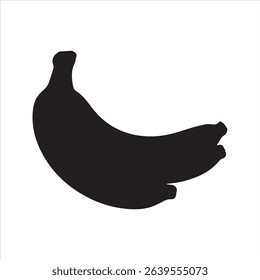 Banana Bunch Icon – Silhouette Vector of Tropical Fruit in Flat Minimal Style	