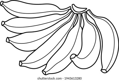 Banana. Gráficos vectoriales. Contorsión negra. Siete bananas. 