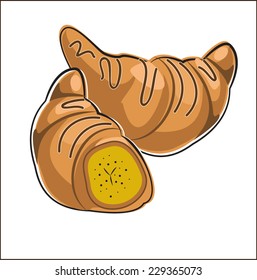 banana cake in doodle style