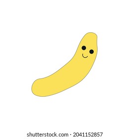 banana candy sketch icon, on white background