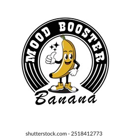 banana carton character dancing mascot vector illustration